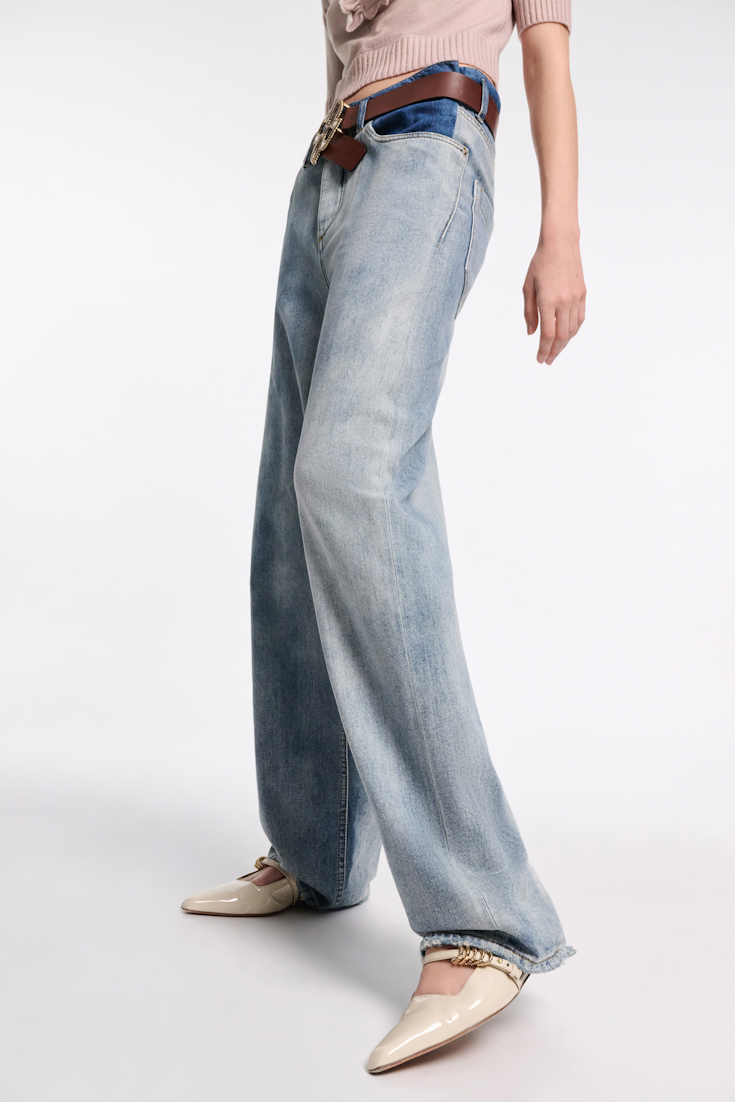 Dorothee Schumacher Baggy Jeans mit zweifarbigem cloudy Wash marble blue