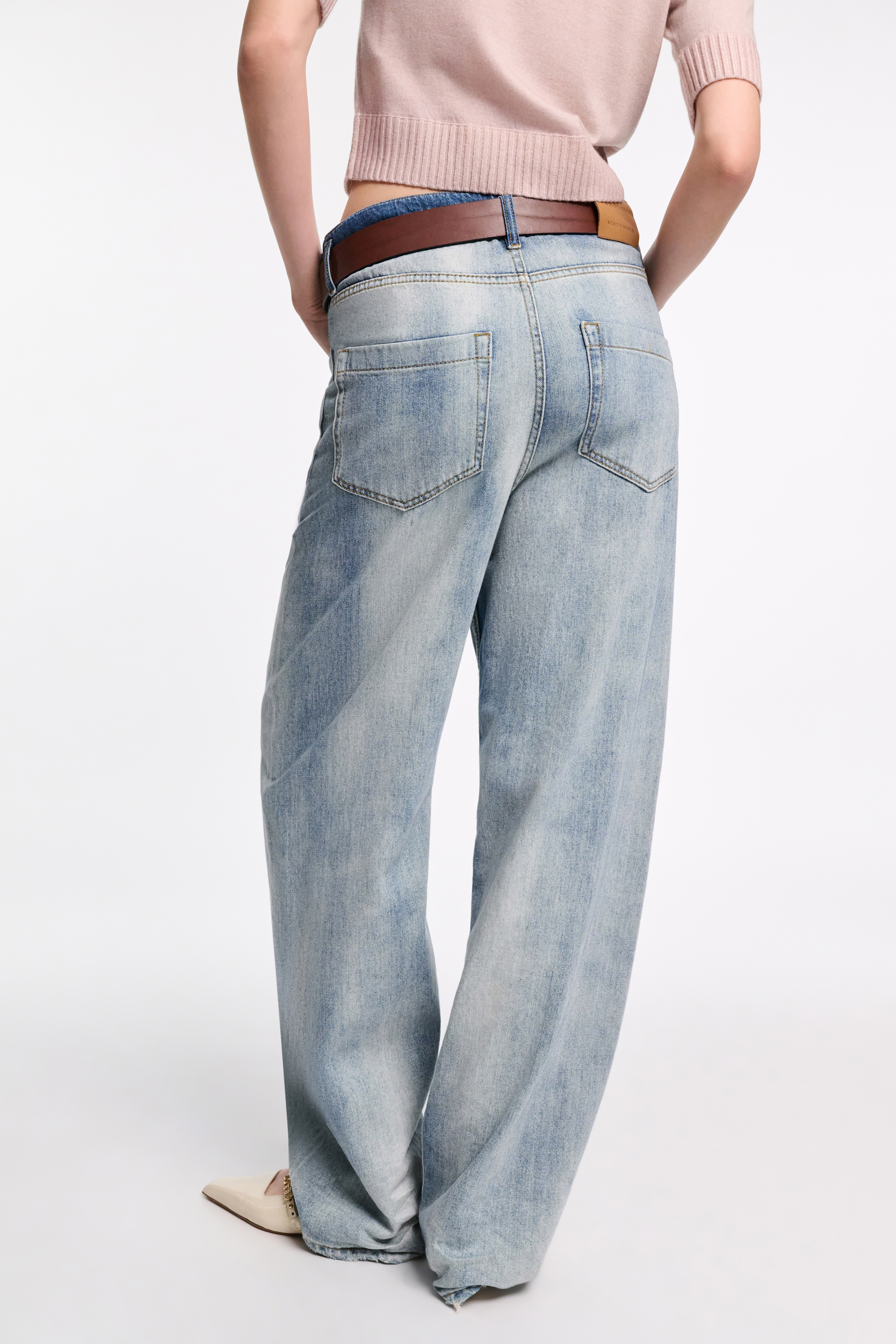 Dorothee Schumacher Baggy Jeans mit zweifarbigem cloudy Wash marble blue