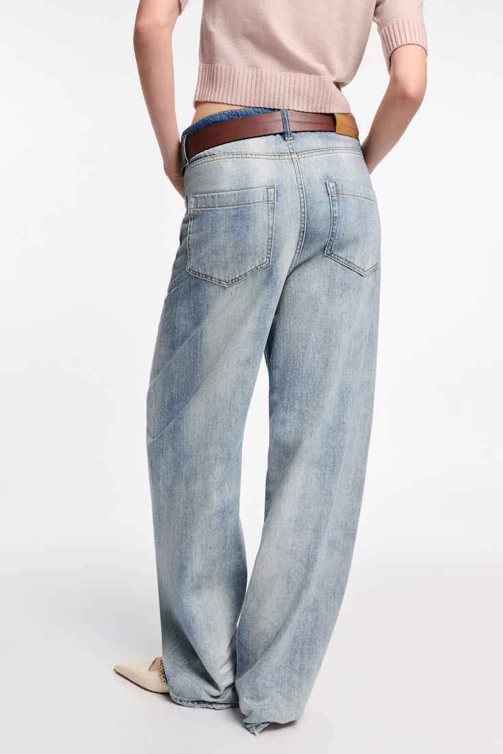 Dorothee Schumacher Baggy Jeans mit zweifarbigem cloudy Wash marble blue