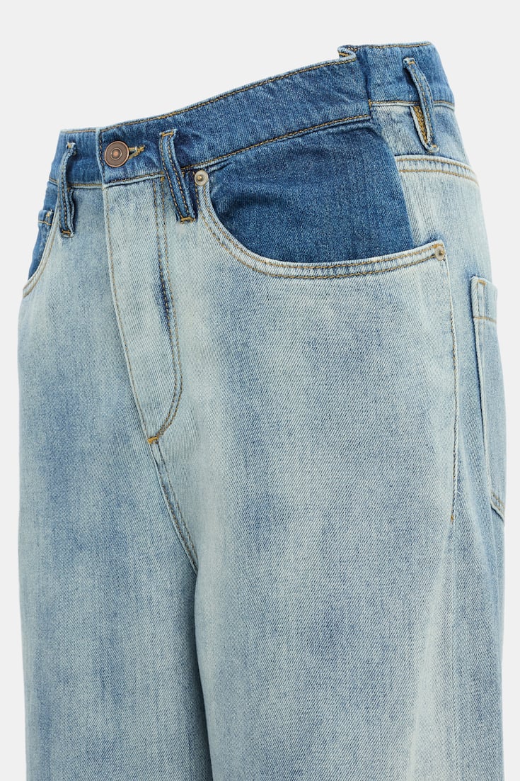 Dorothee Schumacher Baggy Jeans mit zweifarbigem cloudy Wash marble blue