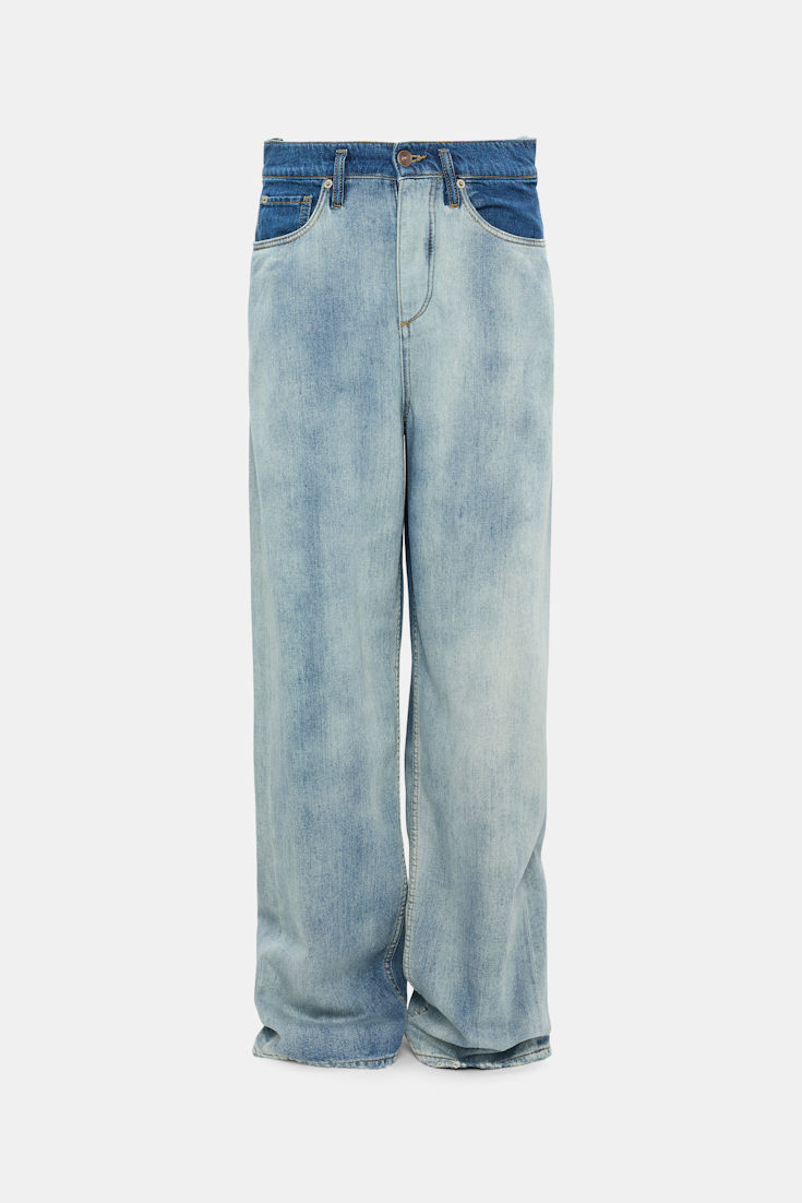 Dorothee Schumacher Baggy Jeans mit zweifarbigem cloudy Wash marble blue