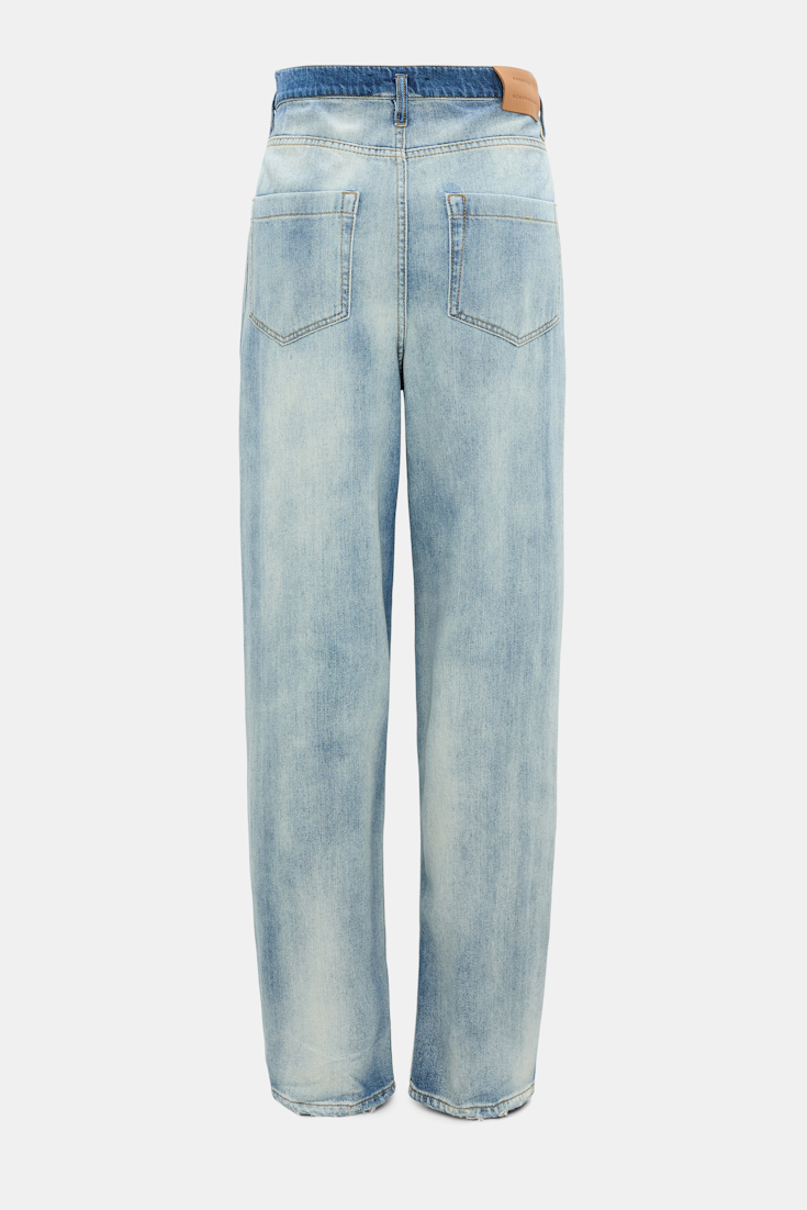 Dorothee Schumacher Baggy Jeans mit zweifarbigem cloudy Wash marble blue