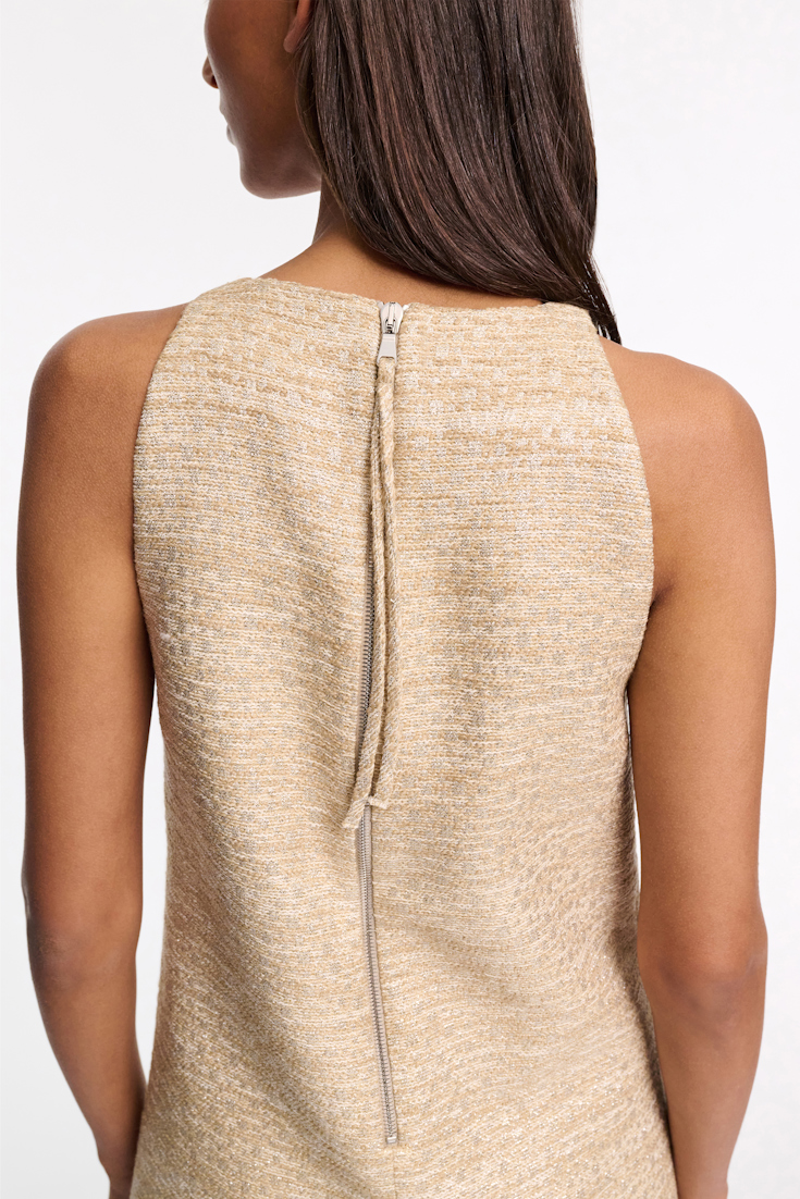 Dorothee Schumacher Lurex-tweed A-line shift dress shimmering sand
