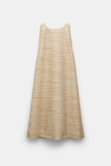 Dorothee Schumacher Lurex-tweed A-line shift dress shimmering sand