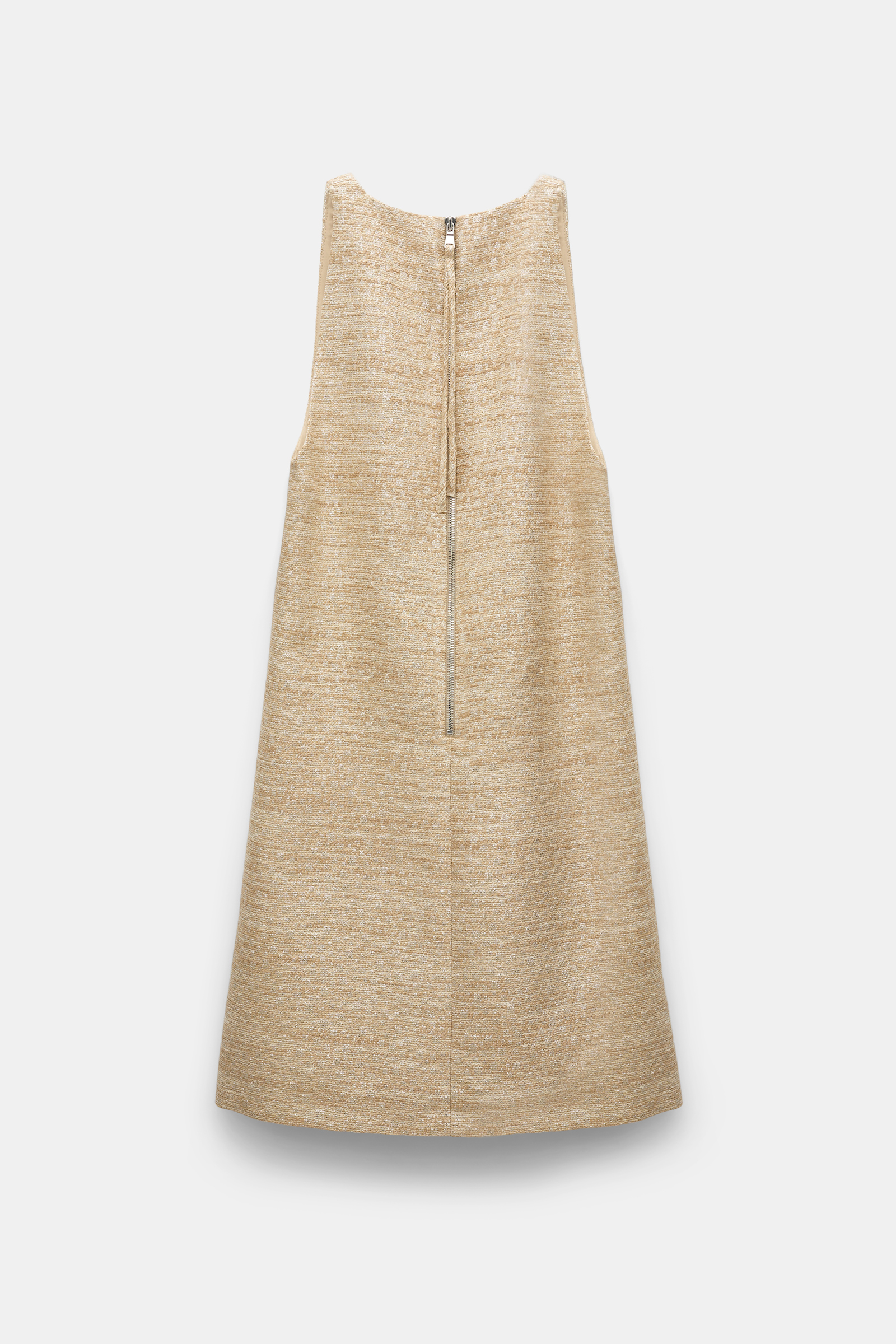 Dorothee Schumacher Lurex-tweed A-line shift dress shimmering sand