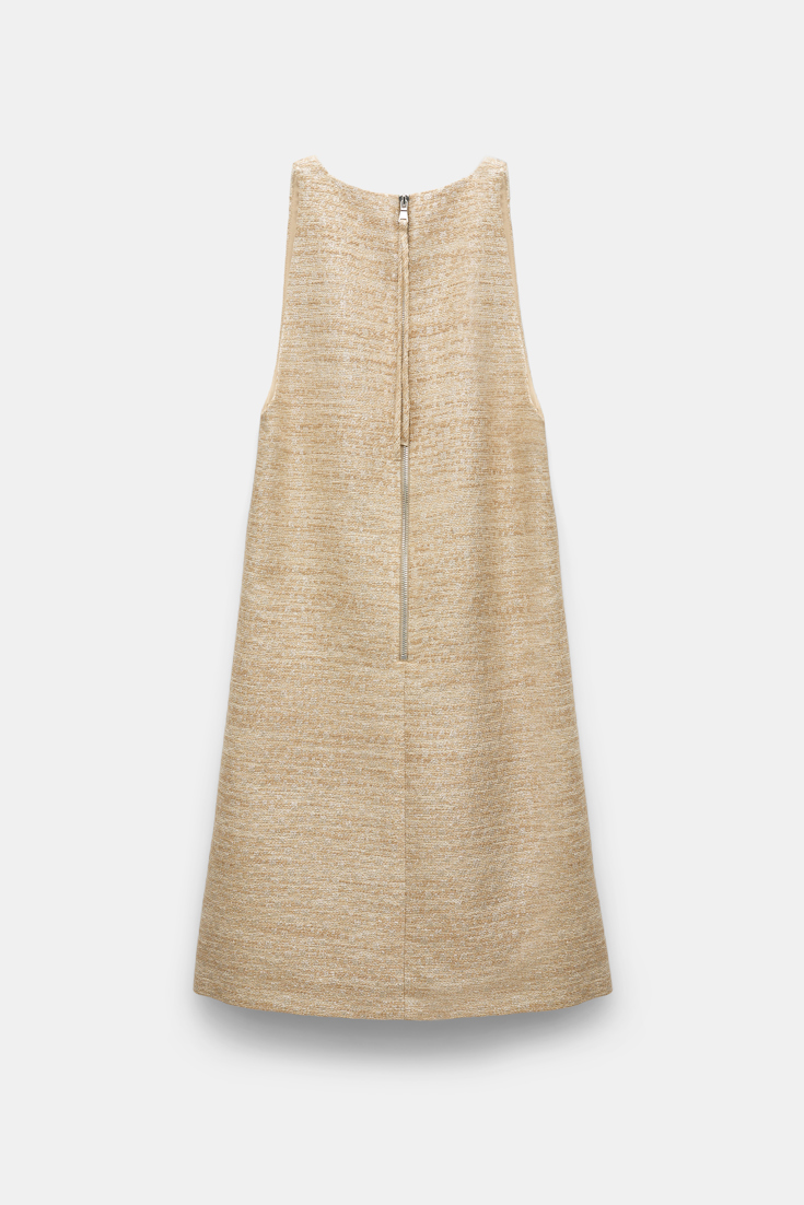 Dorothee Schumacher Lurex-tweed A-line shift dress shimmering sand