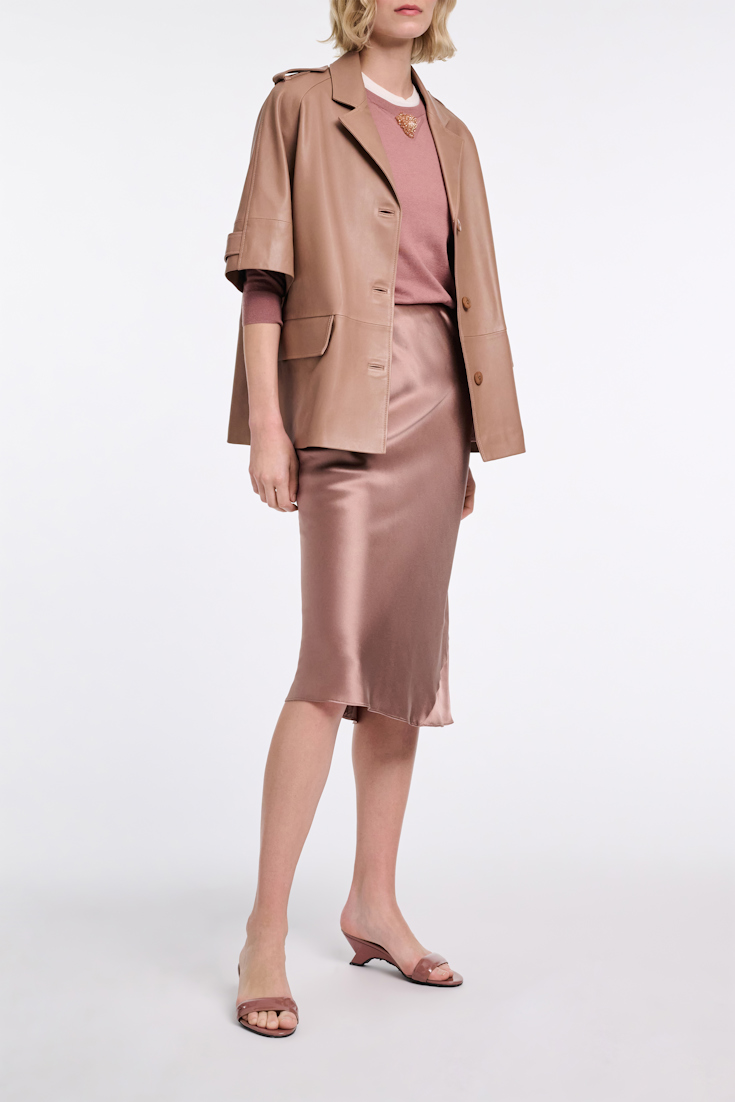 Dorothee Schumacher Silk charmeuse skirt burnt tan