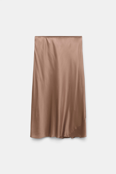 Dorothee Schumacher Silk charmeuse skirt burnt tan