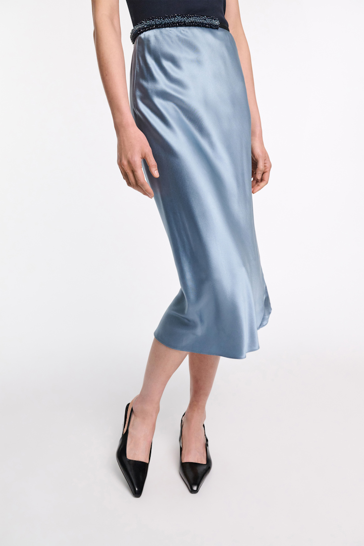 Dorothee Schumacher Silk charmeuse skirt malachite