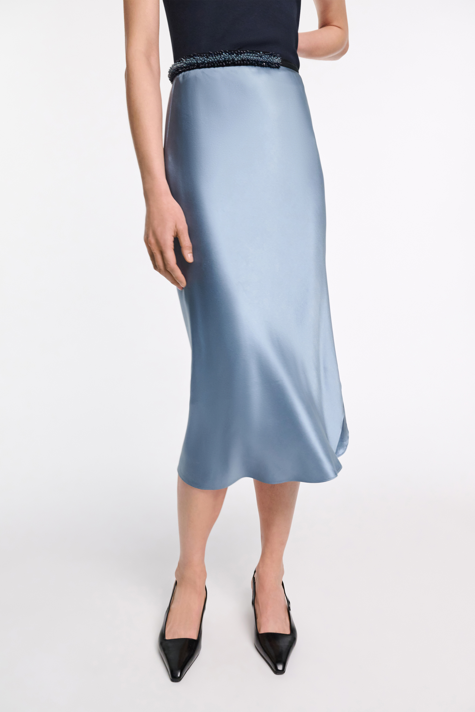 Dorothee Schumacher Silk charmeuse skirt malachite