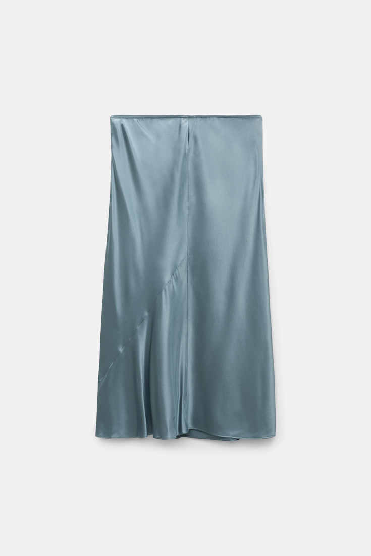 Dorothee Schumacher Silk charmeuse skirt malachite