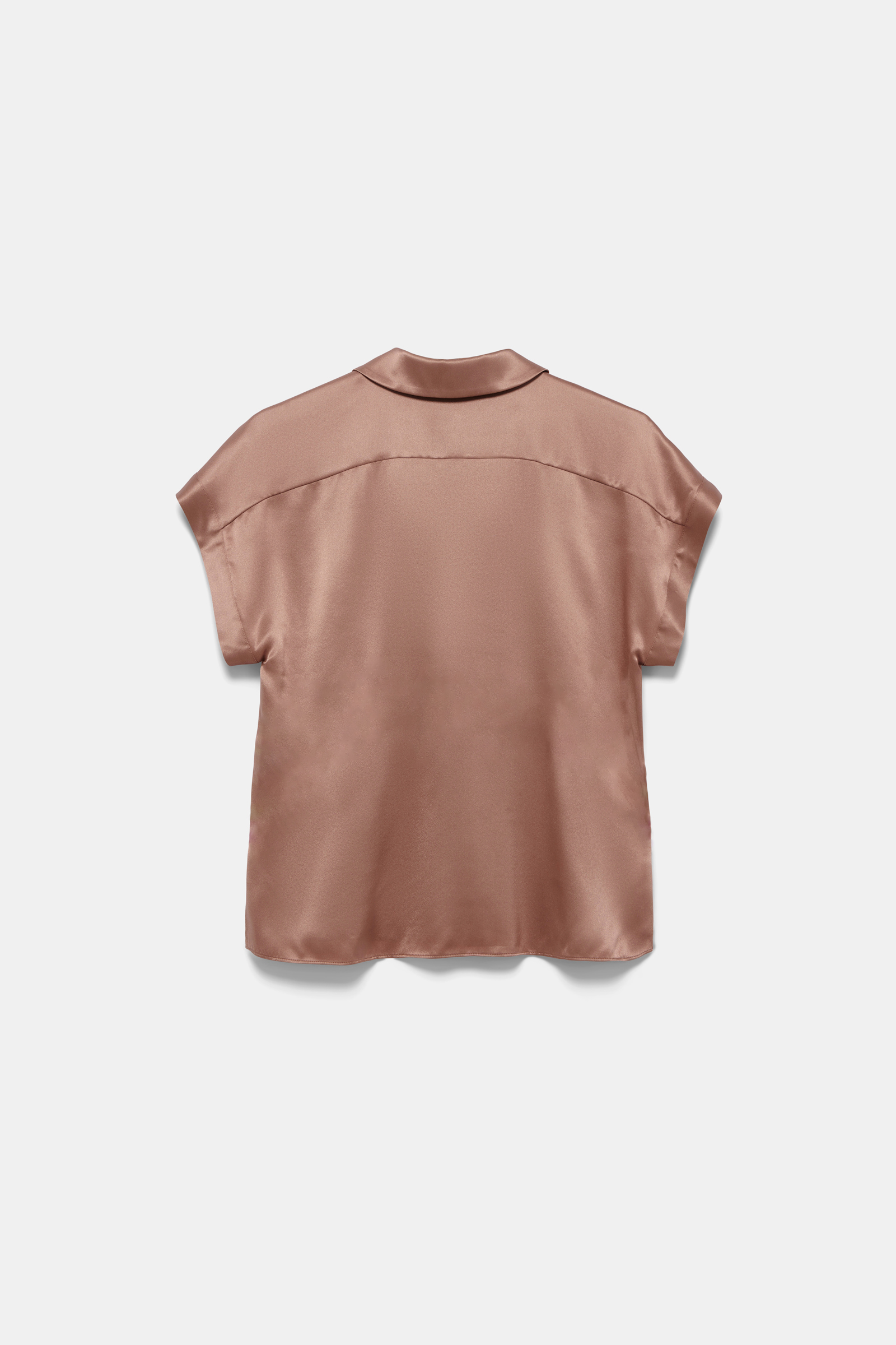 Dorothee Schumacher Silk charmeuse boxy blouse burnt tan