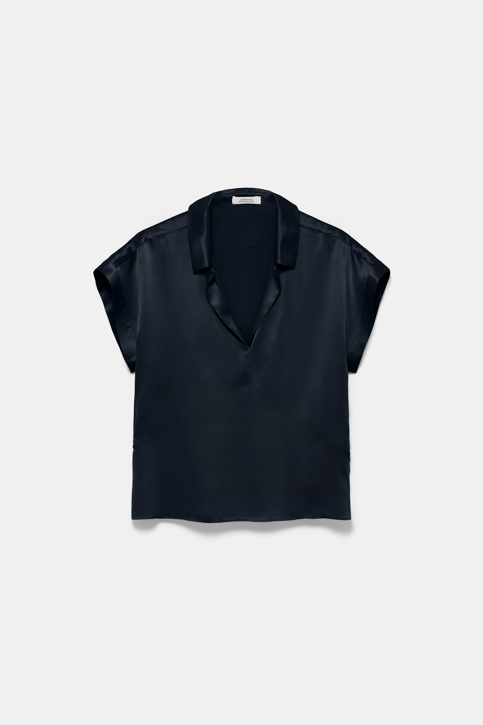 Dorothee Schumacher Silk charmeuse boxy blouse dark navy