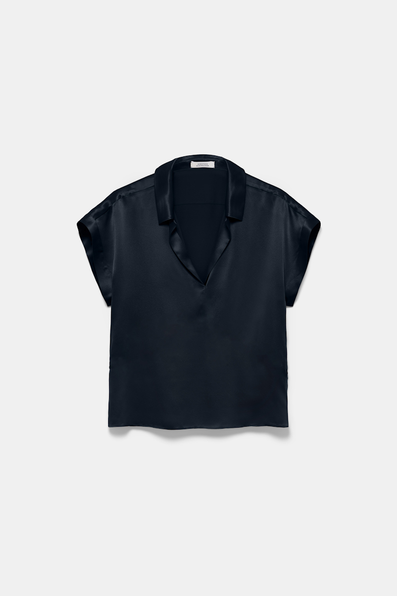 Shop Dorothee Schumacher Silk Charmeuse Boxy Blouse