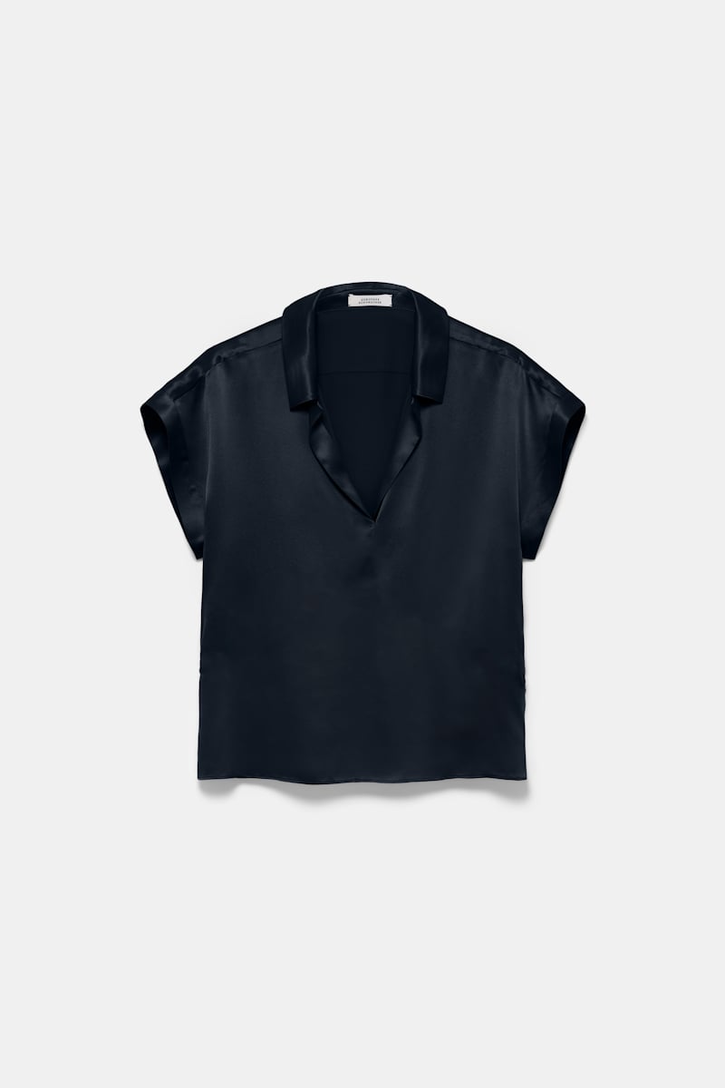 Shop Dorothee Schumacher Silk Charmeuse Boxy Blouse