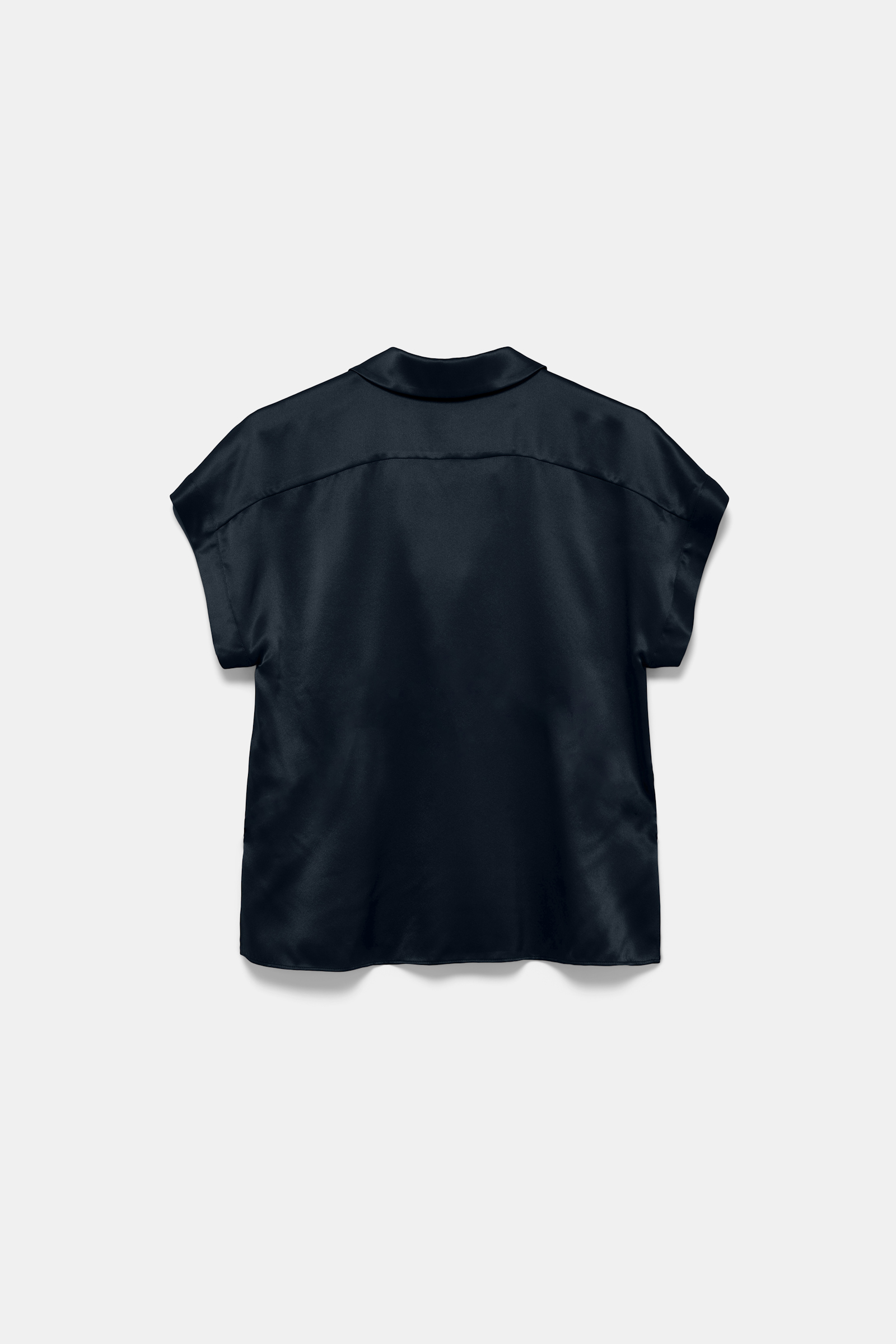 Dorothee Schumacher Silk charmeuse boxy blouse dark navy