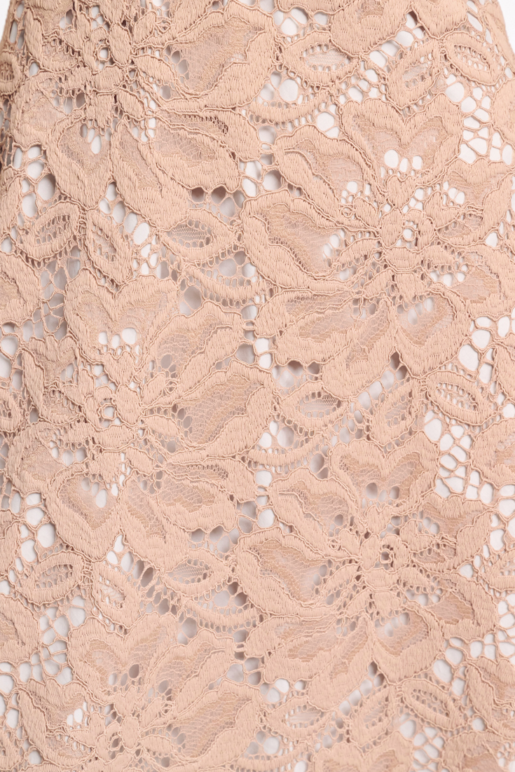 Dorothee Schumacher Lace overlay midi-dress burnt tan