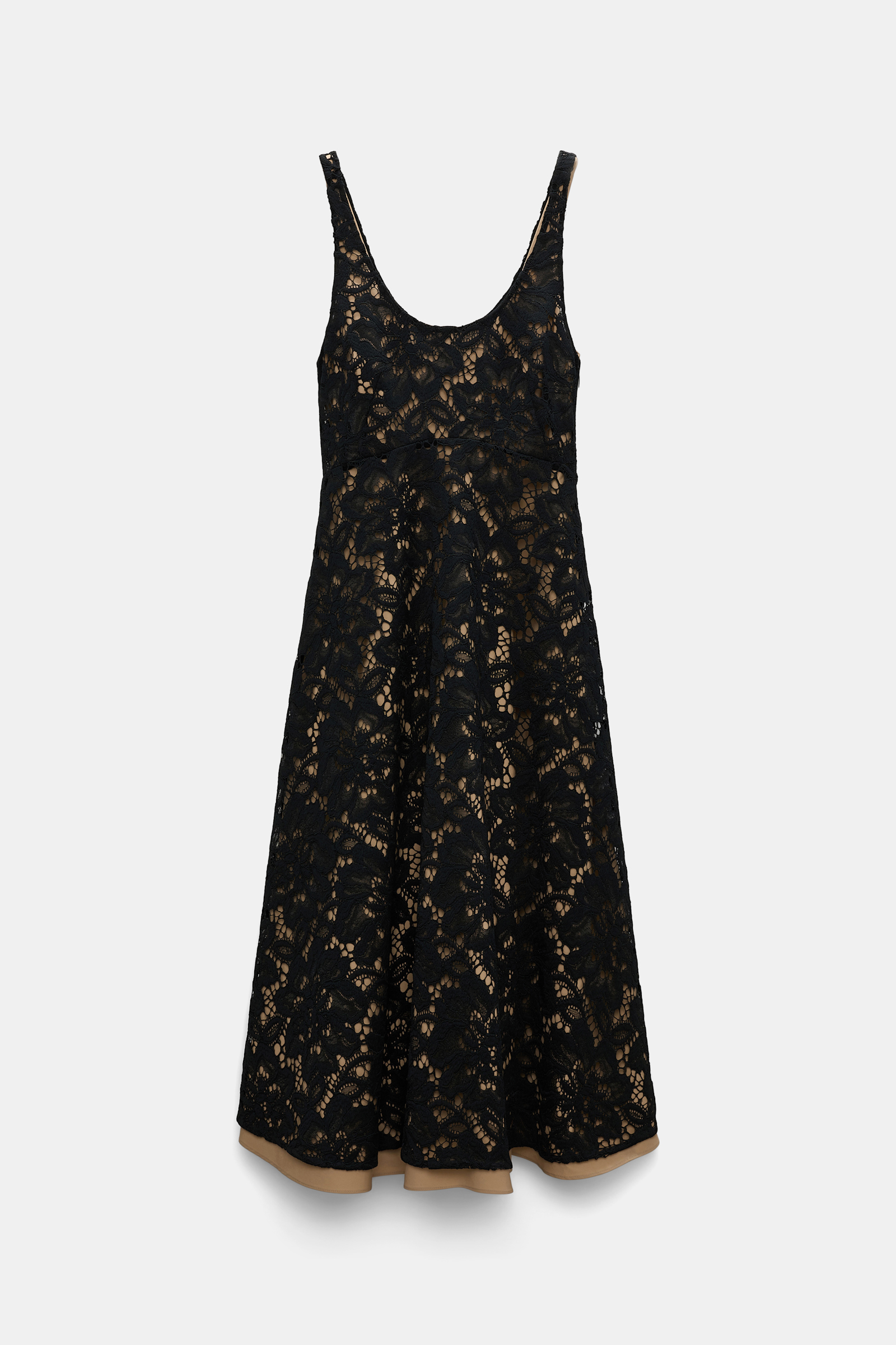 Dorothee Schumacher Lace overlay midi-dress pure black