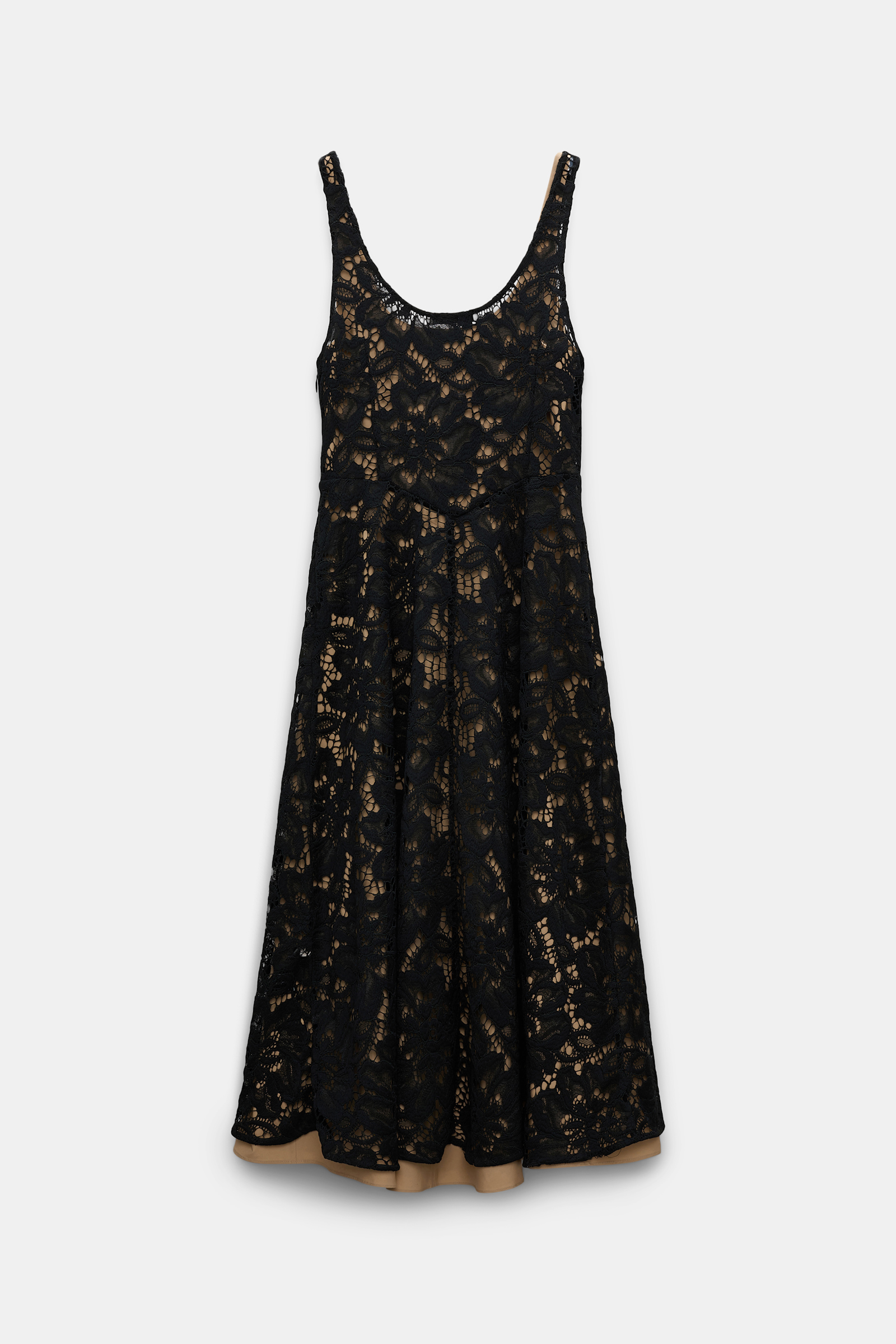 Dorothee Schumacher Lace overlay midi-dress pure black