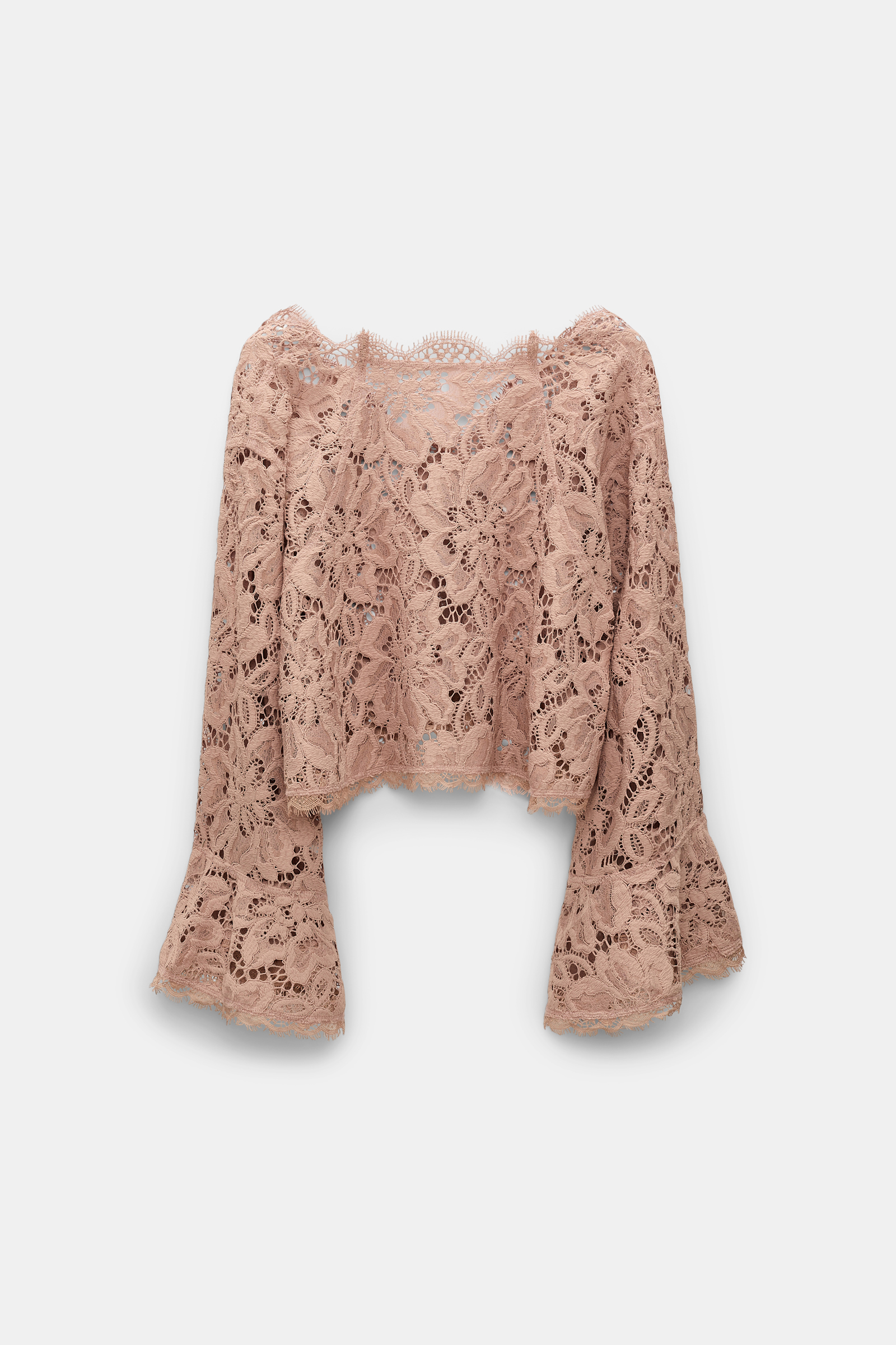 Dorothee Schumacher Verkürzte Bluse aus Spitze burnt tan