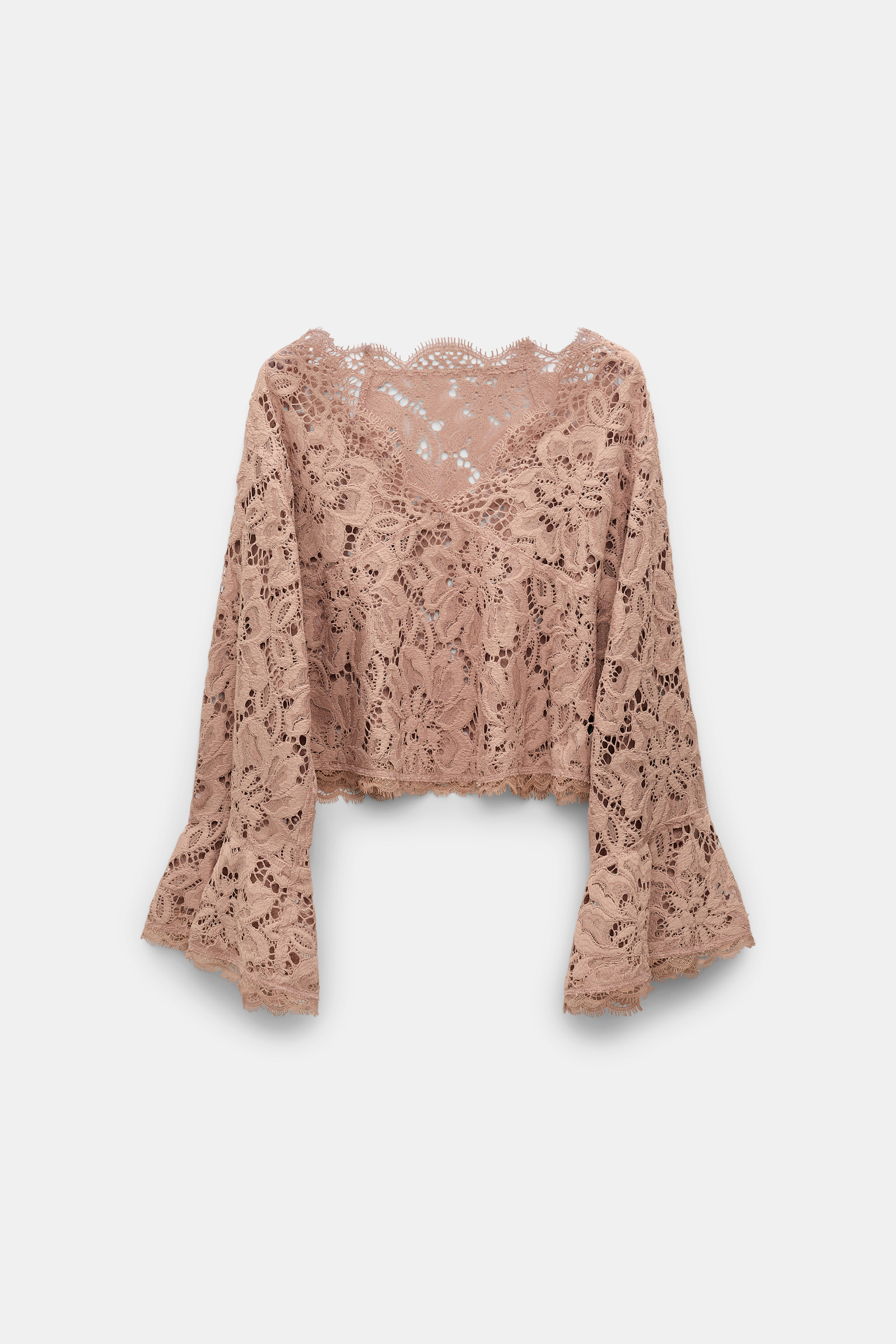 Dorothee Schumacher Verkürzte Bluse aus Spitze burnt tan