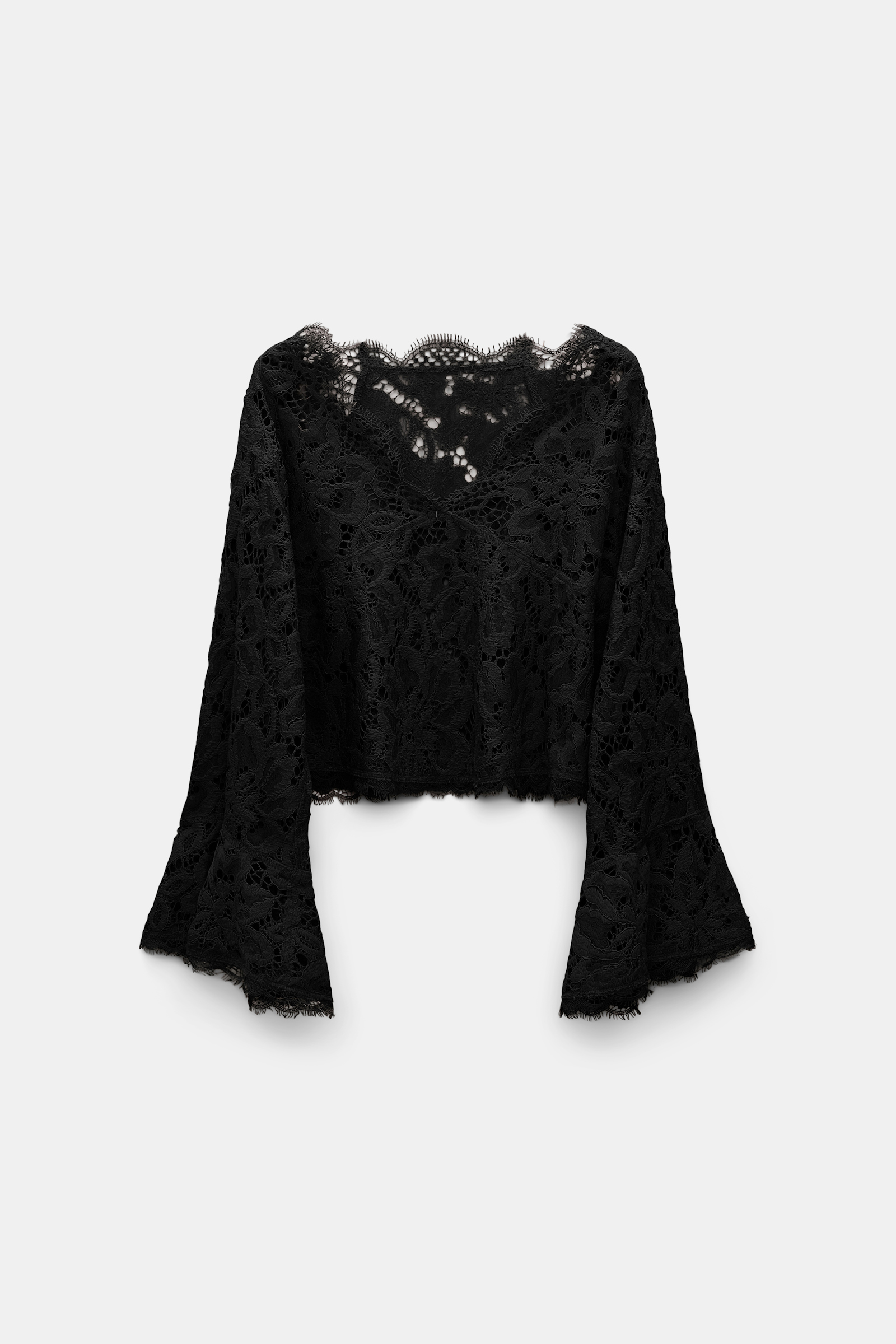 Dorothee Schumacher Verkürzte Bluse aus Spitze pure black