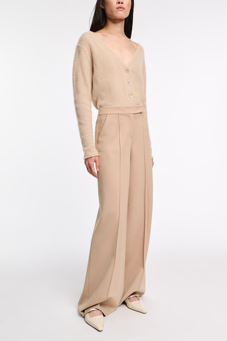 Dorothee Schumacher Wide leg pants in Punto Milano tender beige