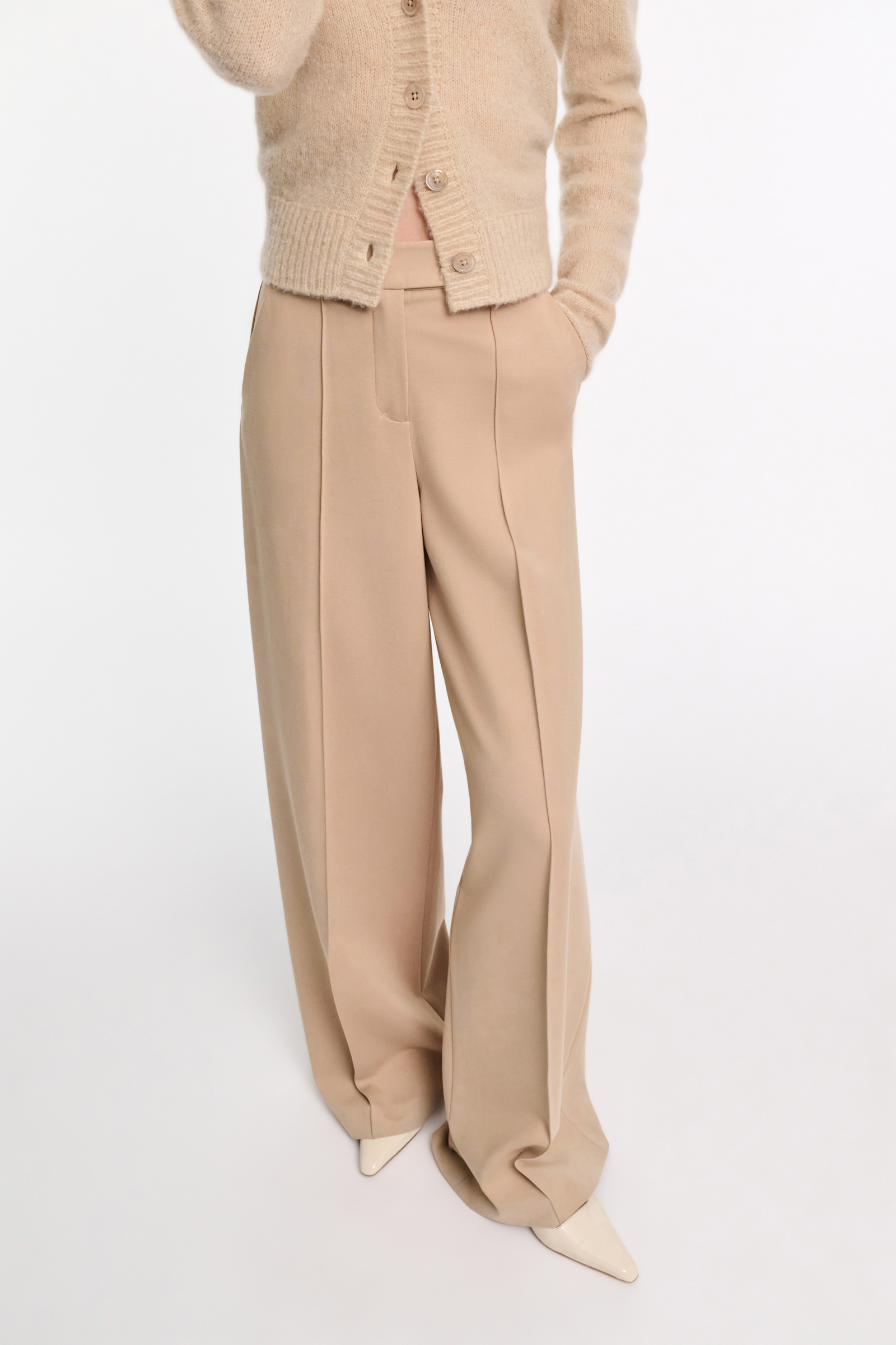 Dorothee Schumacher Wide leg pants in Punto Milano tender beige