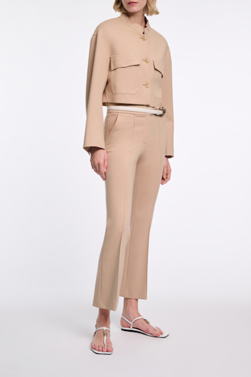 Dorothee Schumacher Cropped jacket in Punto Milano tender beige