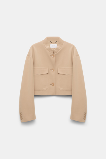Dorothee Schumacher Cropped jacket in Punto Milano tender beige