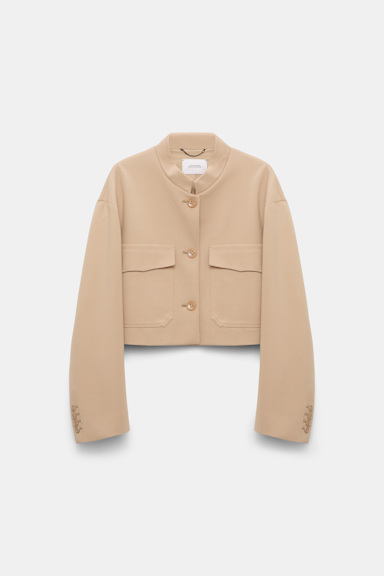 Dorothee Schumacher Cropped jacket in Punto Milano tender beige