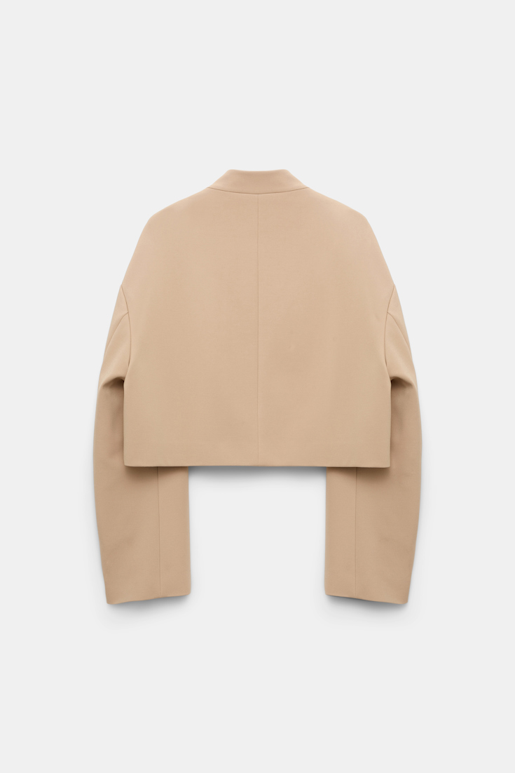 Dorothee Schumacher Cropped jacket in Punto Milano tender beige