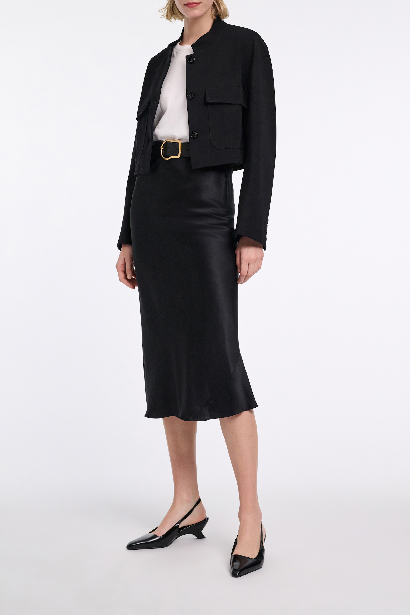 Dorothee Schumacher Cropped jacket in Punto Milano pure black