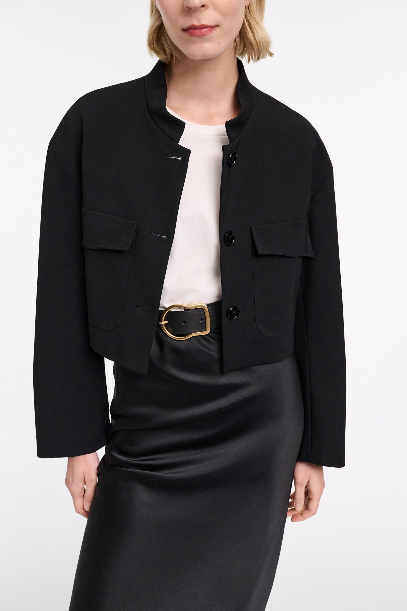 Dorothee Schumacher Cropped jacket in Punto Milano pure black
