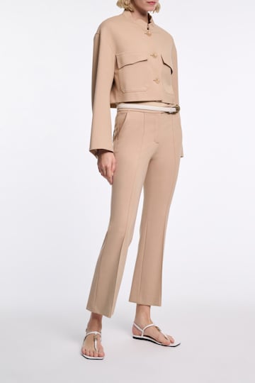 Dorothee Schumacher Cropped flared pants in Punto Milano tender beige