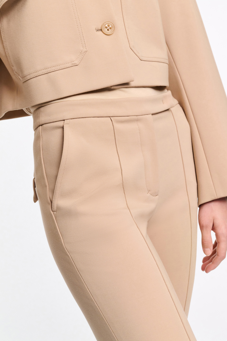 Dorothee Schumacher Cropped flared pants in Punto Milano tender beige