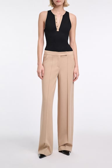 Dorothee Schumacher Punto Milano tank top with contrast trim pure black