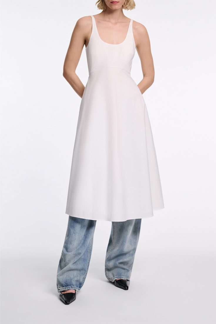 Dorothee Schumacher Cotton poplin midi-dress pure white