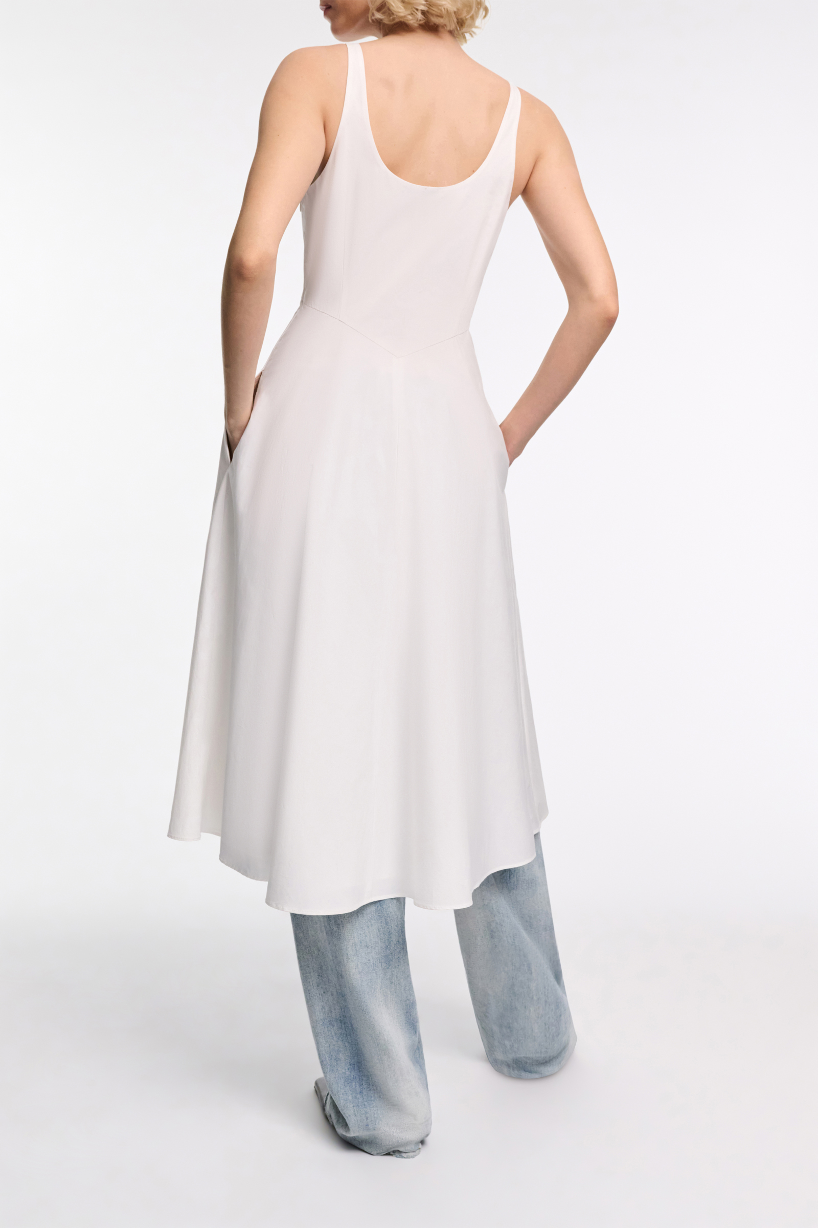 Dorothee Schumacher Cotton poplin midi-dress pure white