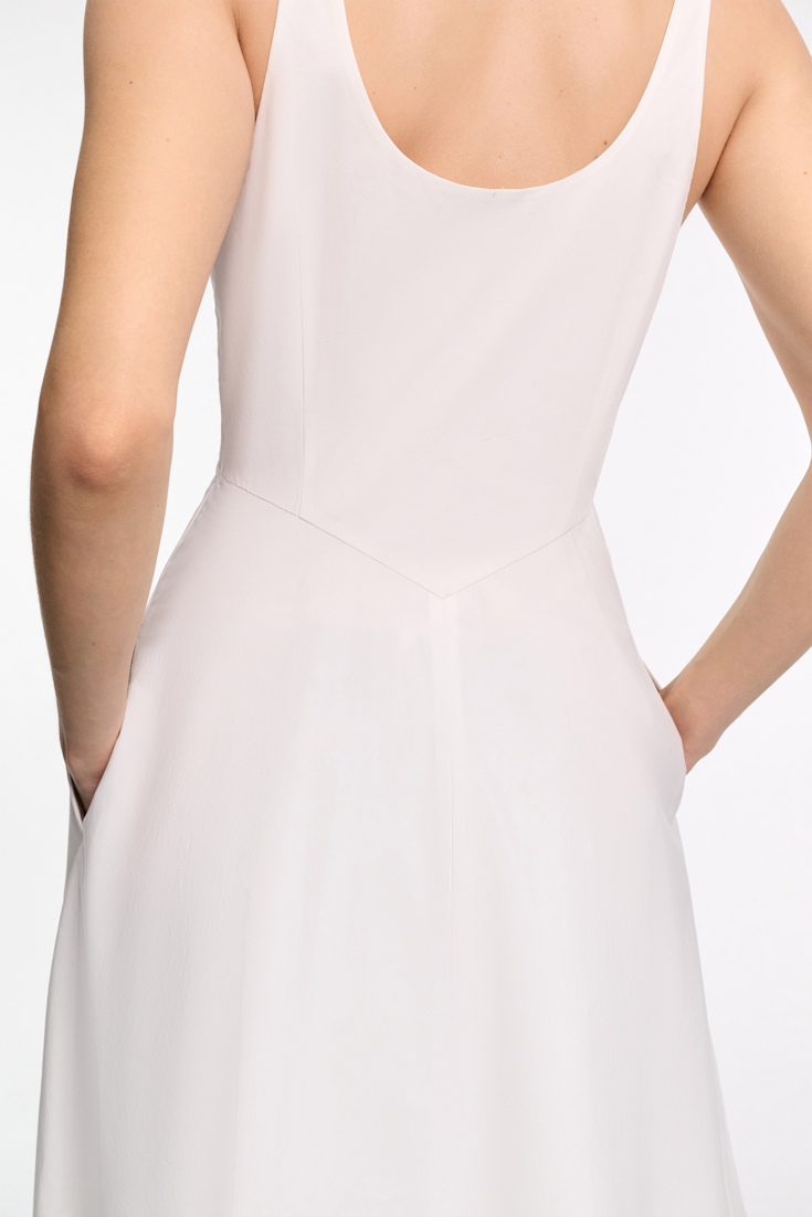 Dorothee Schumacher Cotton poplin midi-dress pure white