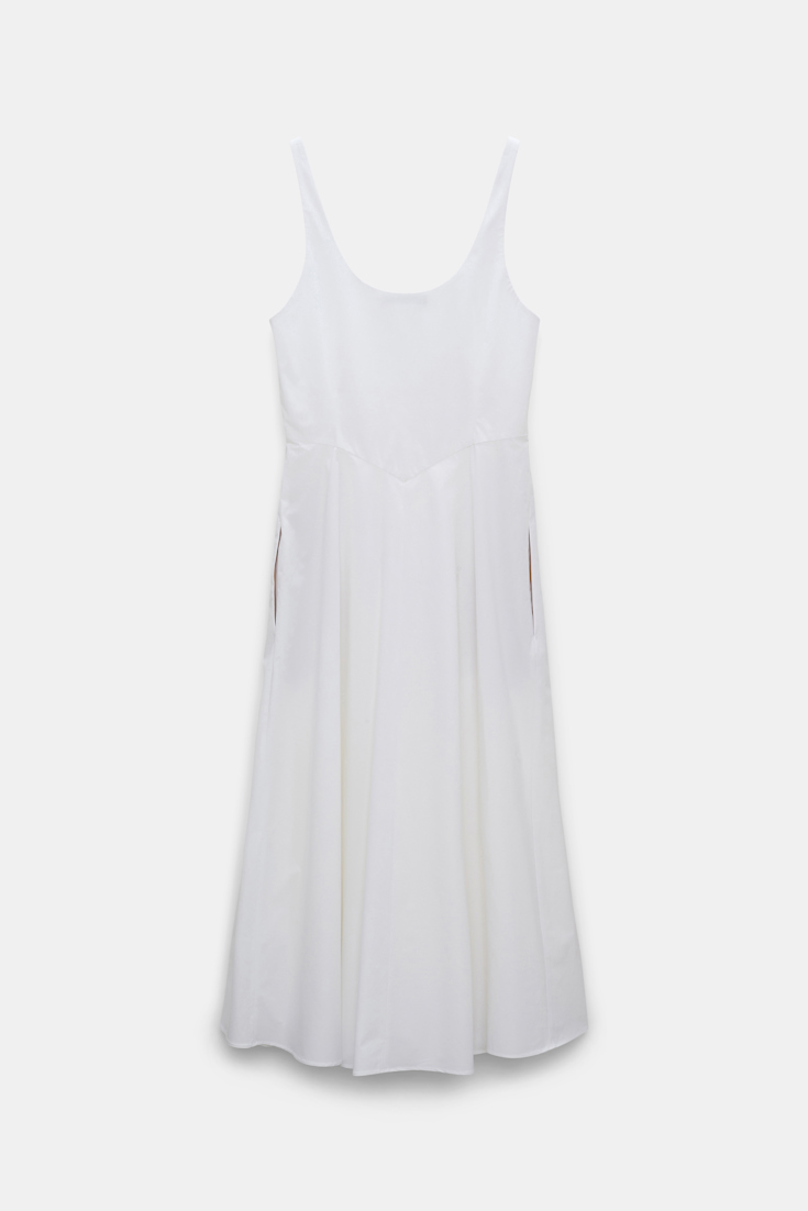 Dorothee Schumacher Cotton poplin midi-dress pure white
