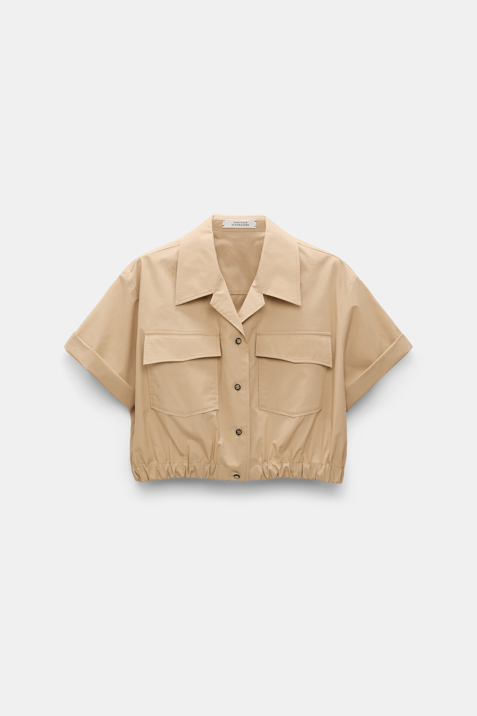 Dorothee Schumacher Cropped, short sleeve blouse in cotton poplin trench