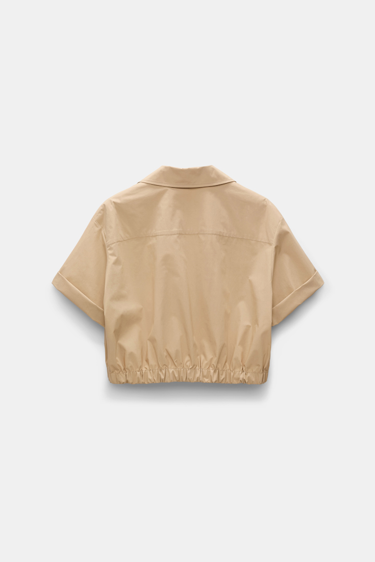 Dorothee Schumacher Cropped, short sleeve blouse in cotton poplin trench
