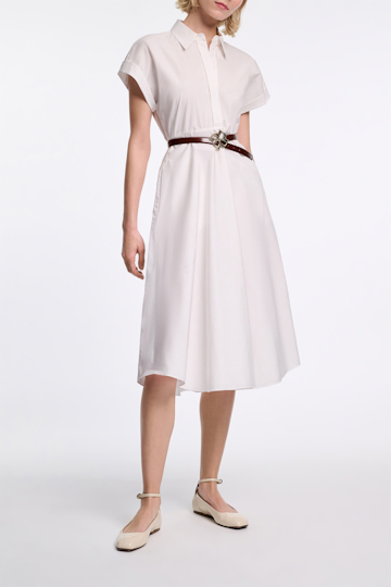 Dorothee Schumacher Cotton poplin midi-dress pure white