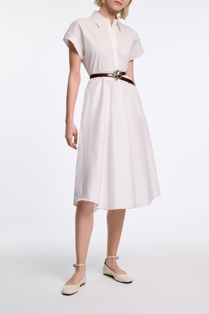 Dorothee Schumacher Cotton poplin midi-dress pure white