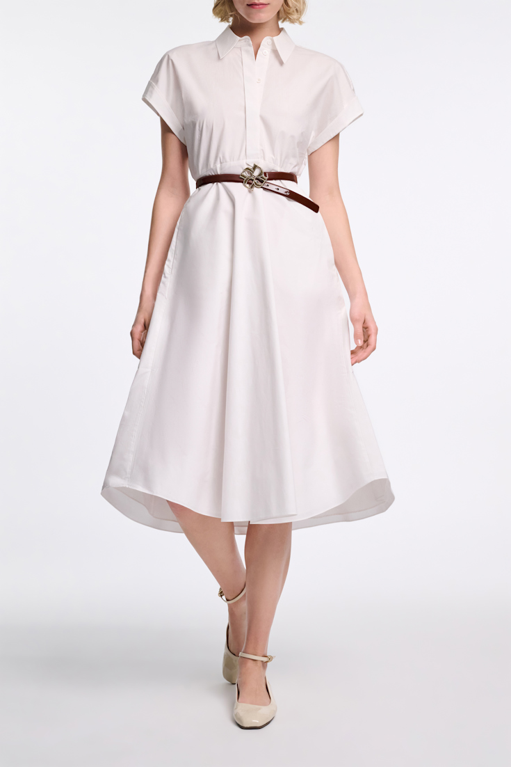 Dorothee Schumacher Cotton poplin midi-dress pure white