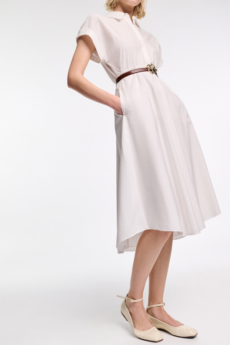 Dorothee Schumacher Cotton poplin midi-dress pure white