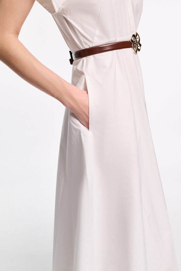 Dorothee Schumacher Cotton poplin midi-dress pure white
