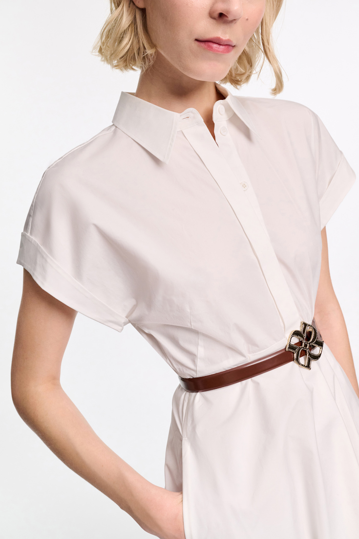 Dorothee Schumacher Cotton poplin midi-dress pure white
