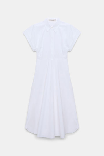 Dorothee Schumacher Cotton poplin midi-dress pure white